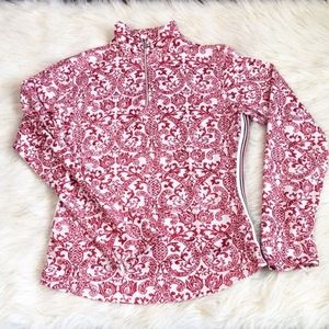 Athleta Red & White Sculptek Pullover size: M